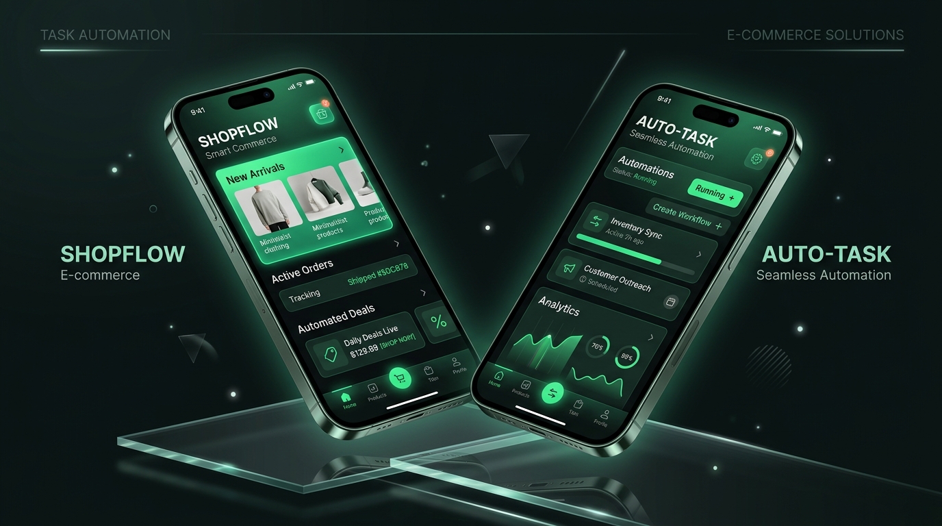 Mobile App & E-Commerce UI Mockup